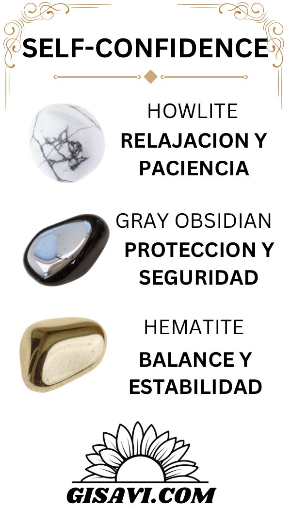 SELF-CONFIDENCE bracelet with howlite, gray obsidian and gold hematite