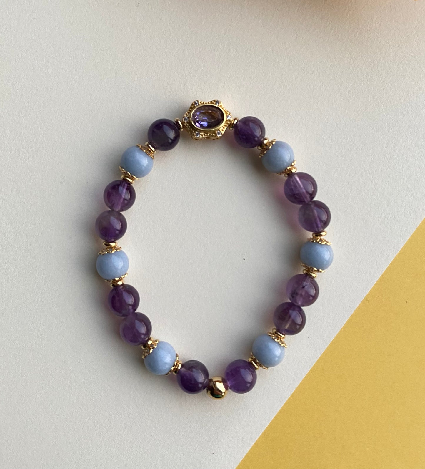 SPIRITUAL CONNECTION bracelet with amathyst and angelite