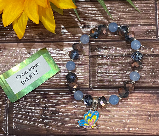 Butterfly blue crystal bracelet