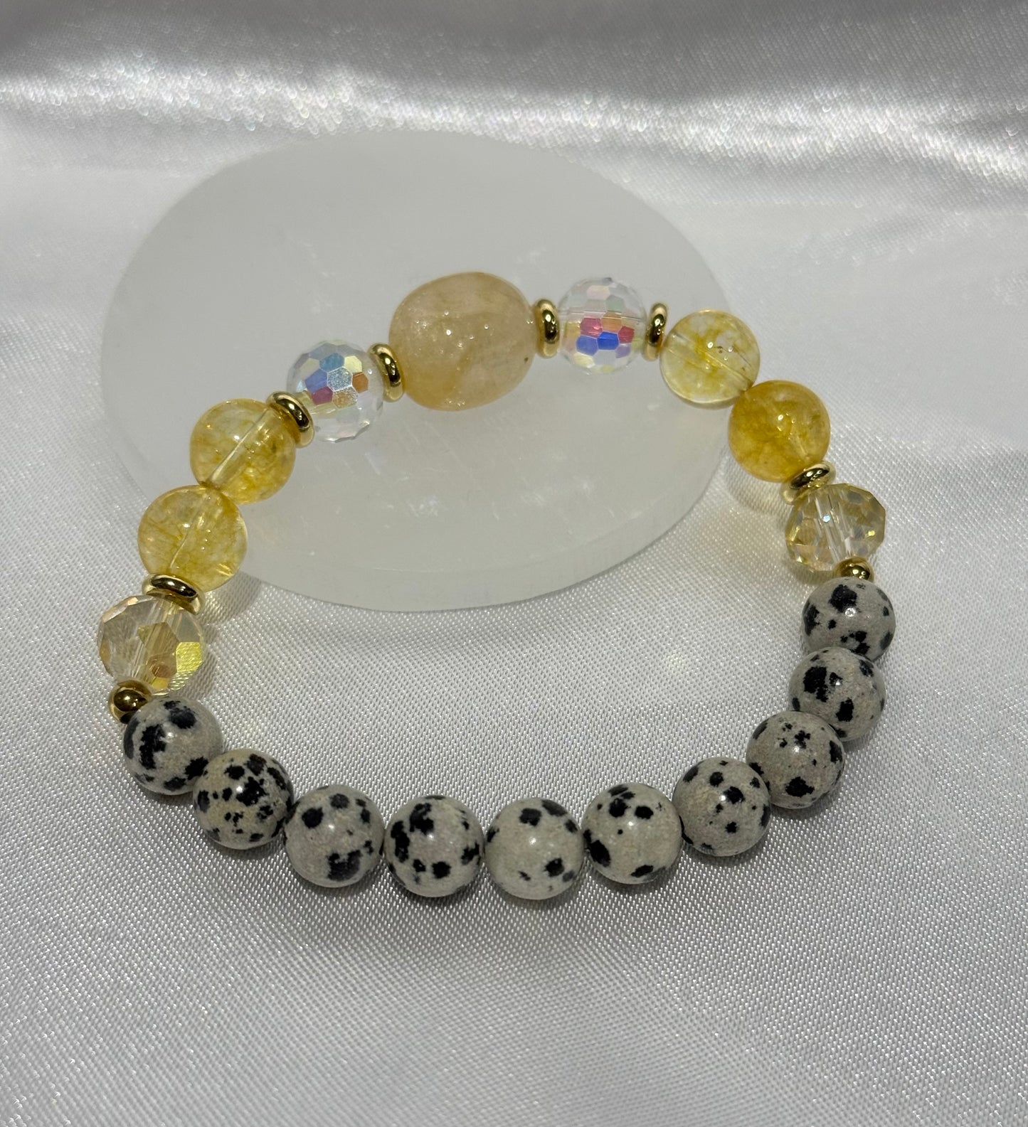 16 of 100 Bracelet with citrine and dalmatian jasper
