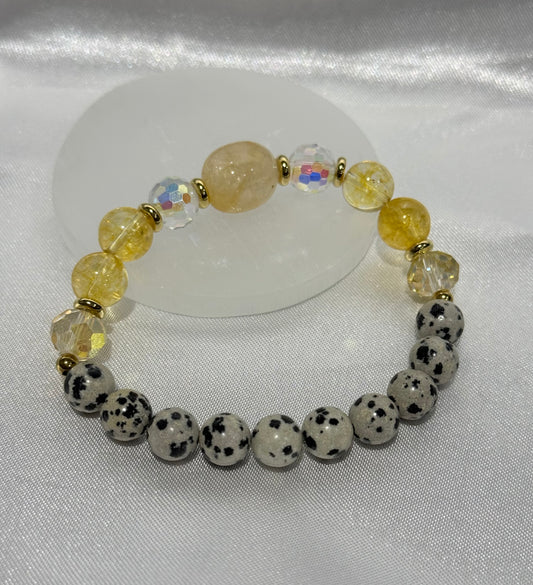 16 of 100 Bracelet with citrine and dalmatian jasper