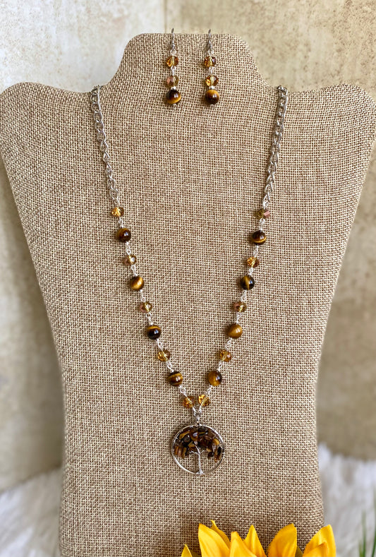 1082. Tree of life necklace with tiger’s eye