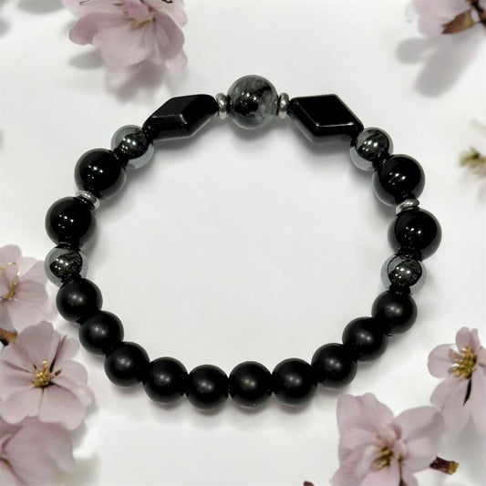 3 of 100 Bracelet with onix, hematite and black agate