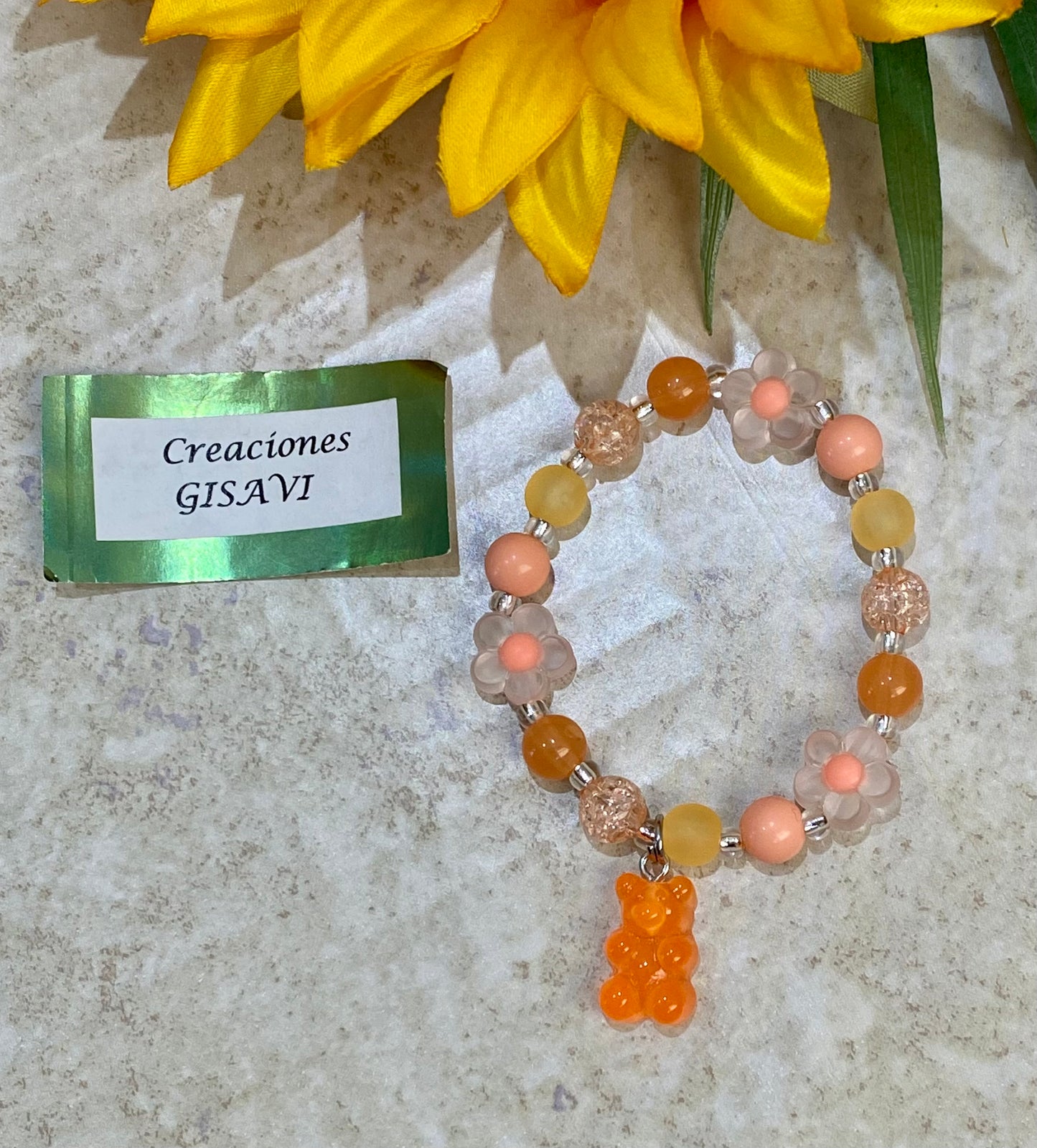 Gummy bear bracelet. Orange. 6”