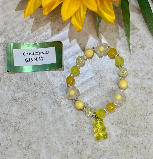 Gummy bear bracelet. Yellow. 6”