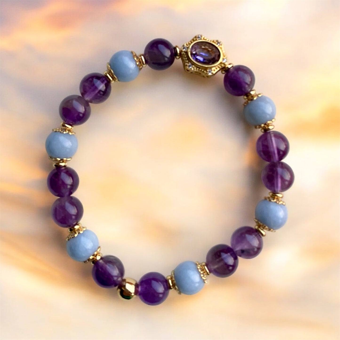 SPIRITUAL CONNECTION bracelet with amathyst and angelite