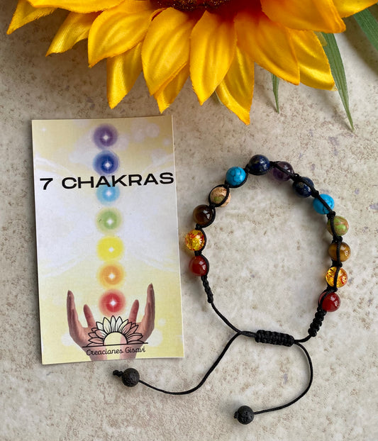 7 chakras adjustable thread bracelet