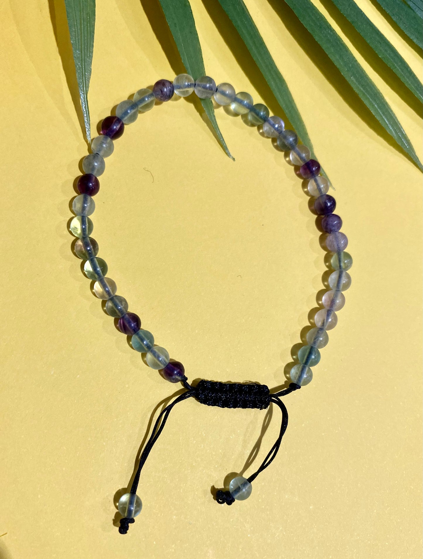 4mm. Fluorite adjustable bracelet