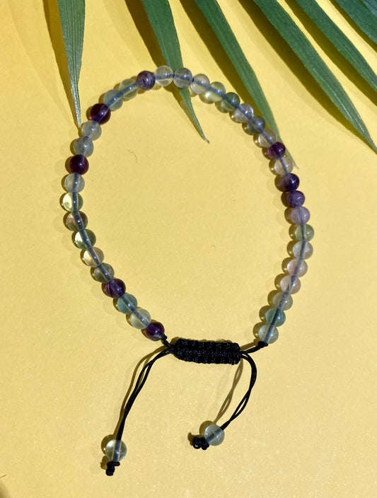 4mm. Fluorite adjustable bracelet