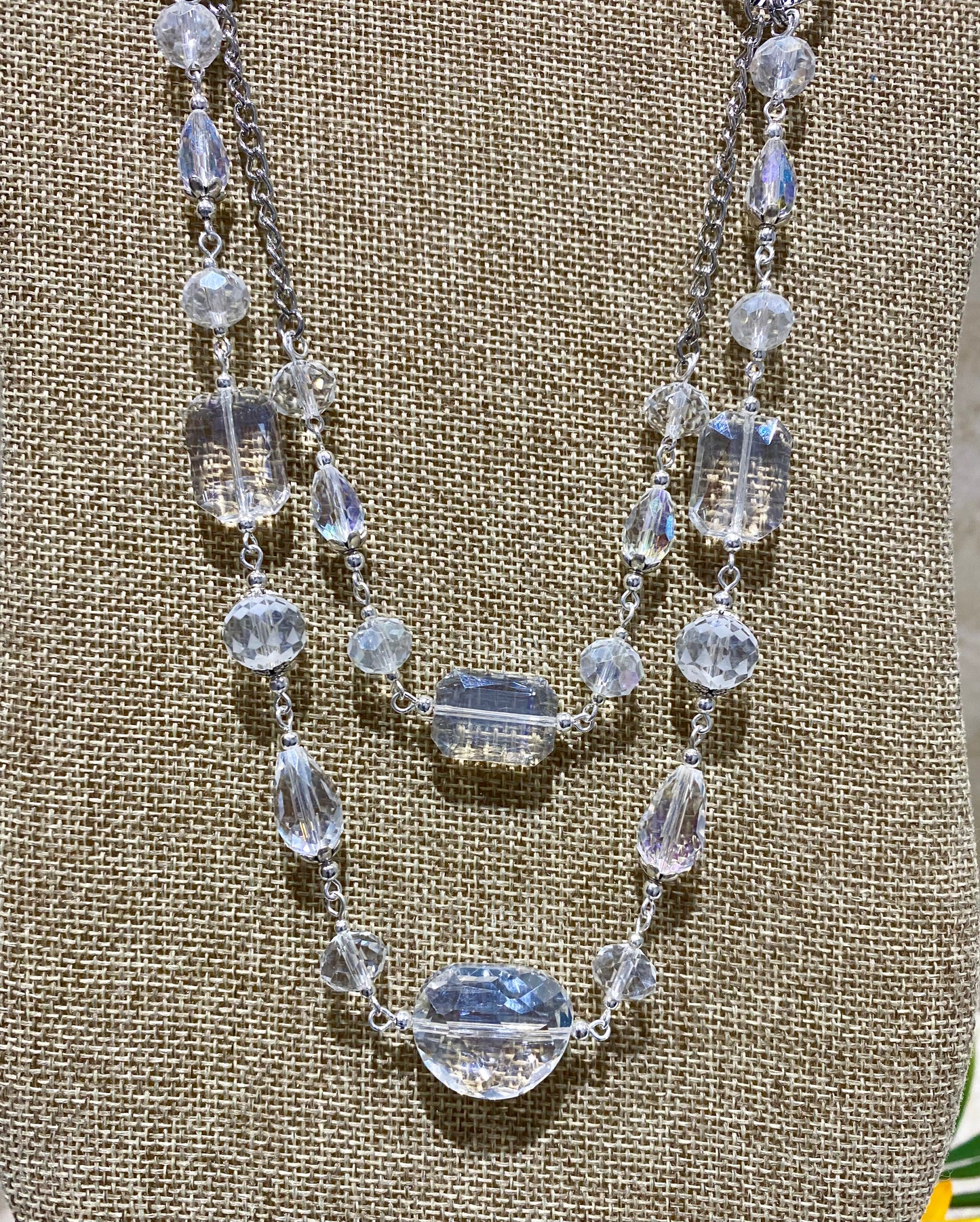 2012. Double necklace with clear crystals